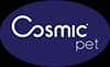 Cosmic Pet logo with white text on purple oval background